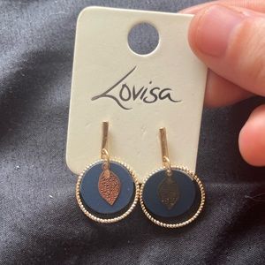 Navy and gold earrings